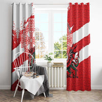 Wales Celtic Cross Window Curtain Cymru Am Byth Red Version - Wonder Print Shop