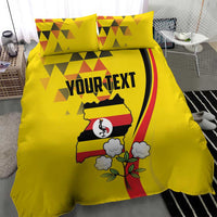 Personalized Uganda Independence Day Bedding Set Grey Crowned Crane Bird - Wonder Print Shop