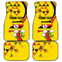 Personalized Uganda Independence Day Car Mats Grey Crowned Crane Bird - Wonder Print Shop