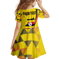 Personalized Uganda Independence Day Family Matching Off Shoulder Maxi Dress and Hawaiian Shirt Grey Crowned Crane Bird - Wonder Print Shop