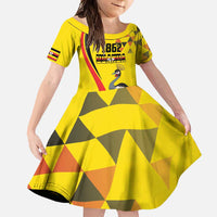 Personalized Uganda Independence Day Family Matching Tank Maxi Dress and Hawaiian Shirt Grey Crowned Crane Bird - Wonder Print Shop