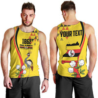 Personalized Uganda Independence Day Men Tank Top Grey Crowned Crane Bird - Wonder Print Shop