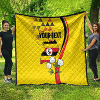 Personalized Uganda Independence Day Quilt Grey Crowned Crane Bird - Wonder Print Shop