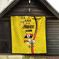 Personalized Uganda Independence Day Quilt Grey Crowned Crane Bird - Wonder Print Shop