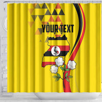 Personalized Uganda Independence Day Shower Curtain Grey Crowned Crane Bird