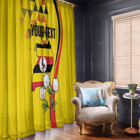Personalized Uganda Independence Day Window Curtain Grey Crowned Crane Bird - Wonder Print Shop