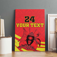 Custom Uganda Independence Day 1962 Canvas Wall Art Coat Of Arms With Kente Patterns - Wonder Print Shop