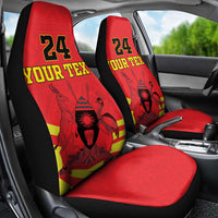 Custom Uganda Independence Day 1962 Car Seat Cover Coat Of Arms With Kente Patterns - Wonder Print Shop