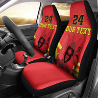 Custom Uganda Independence Day 1962 Car Seat Cover Coat Of Arms With Kente Patterns - Wonder Print Shop