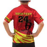 Custom Uganda Independence Day 1962 Family Matching Mermaid Dress and Hawaiian Shirt Coat Of Arms With Kente Patterns - Wonder Print Shop