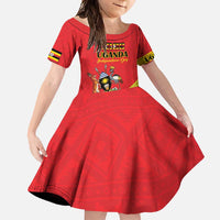 Custom Uganda Independence Day 1962 Family Matching Summer Maxi Dress and Hawaiian Shirt Coat Of Arms With Kente Patterns - Wonder Print Shop