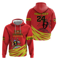 Custom Uganda Independence Day 1962 Hoodie Coat Of Arms With Kente Patterns - Wonder Print Shop