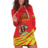 Custom Uganda Independence Day 1962 Hoodie Dress Coat Of Arms With Kente Patterns - Wonder Print Shop