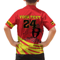 Custom Uganda Independence Day 1962 Kid Hawaiian Shirt Coat Of Arms With Kente Patterns - Wonder Print Shop