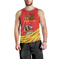 Custom Uganda Independence Day 1962 Men Tank Top Coat Of Arms With Kente Patterns - Wonder Print Shop