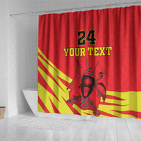 Custom Uganda Independence Day 1962 Shower Curtain Coat Of Arms With Kente Patterns