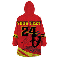 Custom Uganda Independence Day 1962 Wearable Blanket Hoodie Coat Of Arms With Kente Patterns - Wonder Print Shop