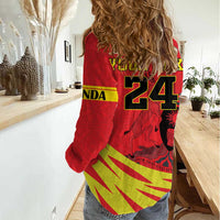 Custom Uganda Independence Day 1962 Women Casual Shirt Coat Of Arms With Kente Patterns - Wonder Print Shop