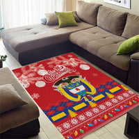 Colombia Christmas Area Rug Libertad y Orden With Feliz Navidad - Wonder Print Shop