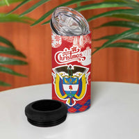 Colombia Christmas 4 in 1 Can Cooler Tumbler Libertad y Orden With Feliz Navidad - Wonder Print Shop