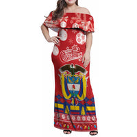 Colombia Christmas Family Matching Off Shoulder Maxi Dress and Hawaiian Shirt Libertad y Orden With Feliz Navidad - Wonder Print Shop