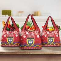 Colombia Christmas Grocery Bag Libertad y Orden With Feliz Navidad