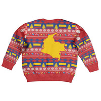 Colombia Christmas Kid Ugly Christmas Sweater Libertad y Orden With Feliz Navidad - Wonder Print Shop