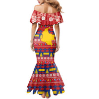 Colombia Christmas Mermaid Dress Libertad y Orden With Feliz Navidad - Wonder Print Shop