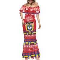 Colombia Christmas Mermaid Dress Libertad y Orden With Feliz Navidad - Wonder Print Shop