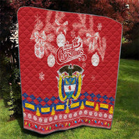 Colombia Christmas Quilt Libertad y Orden With Feliz Navidad - Wonder Print Shop