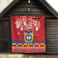 Colombia Christmas Quilt Libertad y Orden With Feliz Navidad - Wonder Print Shop