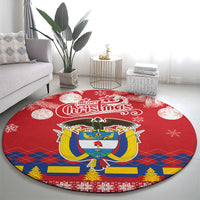 Colombia Christmas Round Carpet Libertad y Orden With Feliz Navidad