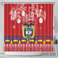 Colombia Christmas Shower Curtain Libertad y Orden With Feliz Navidad