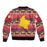 Colombia Christmas Sleeve Zip Bomber Jacket Libertad y Orden With Feliz Navidad - Wonder Print Shop