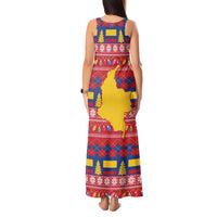 Colombia Christmas Tank Maxi Dress Libertad y Orden With Feliz Navidad - Wonder Print Shop