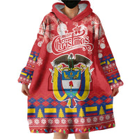 Colombia Christmas Wearable Blanket Hoodie Libertad y Orden With Feliz Navidad - Wonder Print Shop
