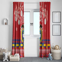 Colombia Christmas Window Curtain Libertad y Orden With Feliz Navidad - Wonder Print Shop