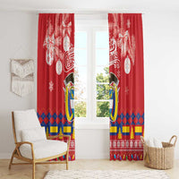 Colombia Christmas Window Curtain Libertad y Orden With Feliz Navidad - Wonder Print Shop