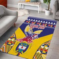 Personalized Colombia Christmas Area Rug Andean Condor With Seamless Pattern - Wonder Print Shop