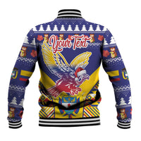 Personalized Colombia Christmas Baseball Jacket Andean Condor With Seamless Pattern - Wonder Print Shop