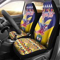 Personalized Colombia Christmas Car Seat Cover Andean Condor With Seamless Pattern - Wonder Print Shop