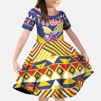 Personalized Colombia Christmas Family Matching Summer Maxi Dress and Hawaiian Shirt Andean Condor With Seamless Pattern - Wonder Print Shop