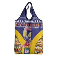 Personalized Colombia Christmas Grocery Bag Andean Condor With Seamless Pattern