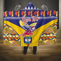 Personalized Colombia Christmas Hooded Blanket Andean Condor With Seamless Pattern