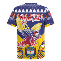 Personalized Colombia Christmas Rugby Jersey Andean Condor With Seamless Pattern - Wonder Print Shop