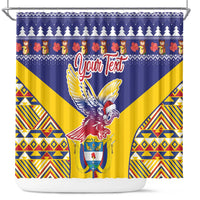 Personalized Colombia Christmas Shower Curtain Andean Condor With Seamless Pattern