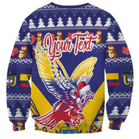Personalized Colombia Christmas Sweatshirt Andean Condor With Seamless Pattern - Wonder Print Shop