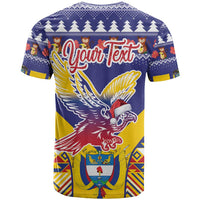 Personalized Colombia Christmas T Shirt Andean Condor With Seamless Pattern - Wonder Print Shop