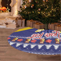 Personalized Colombia Christmas Tree Skirt Andean Condor With Seamless Pattern - Wonder Print Shop