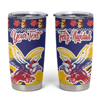 Personalized Colombia Christmas Tumbler Cup Andean Condor With Seamless Pattern - Wonder Print Shop